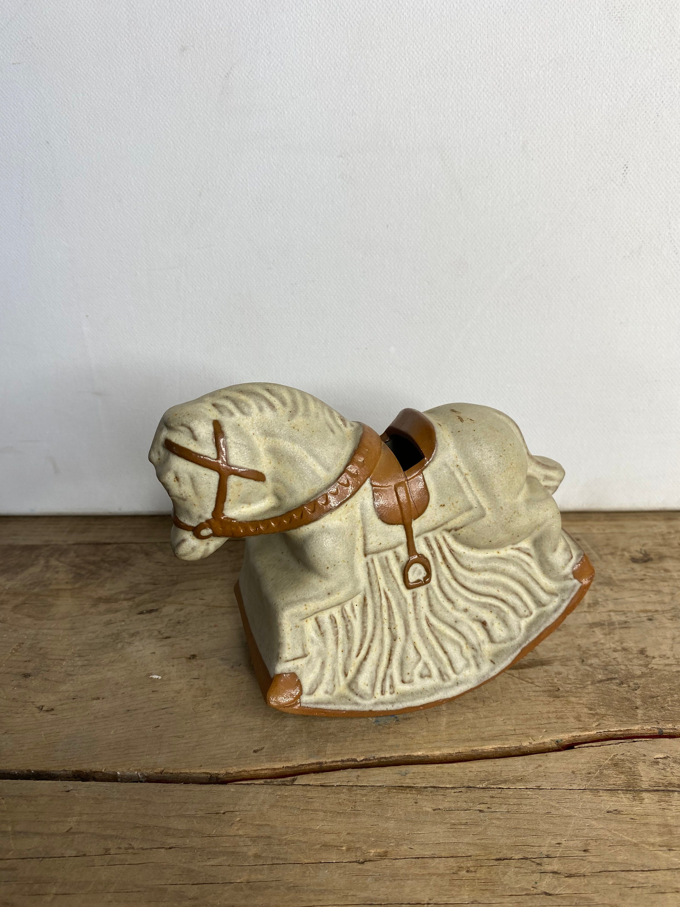 Vintage Shelf Pottery Halifax Stoneware Rocking Horse Money Etsy France
