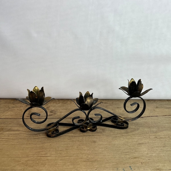 Vintage Triple Head Candleholders / Candlesticks / Candleabra