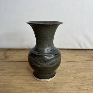 Vintage Ingleton Pottery Yorkshire Stoneware Blue Glazed Small Vase Mid Century Retro  Made in Yorkshire In Good Condition