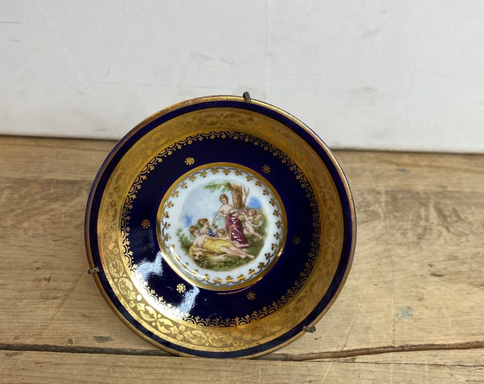 Vintage Limoges Blue and Gold Fine Bone China Renaissance Etsy