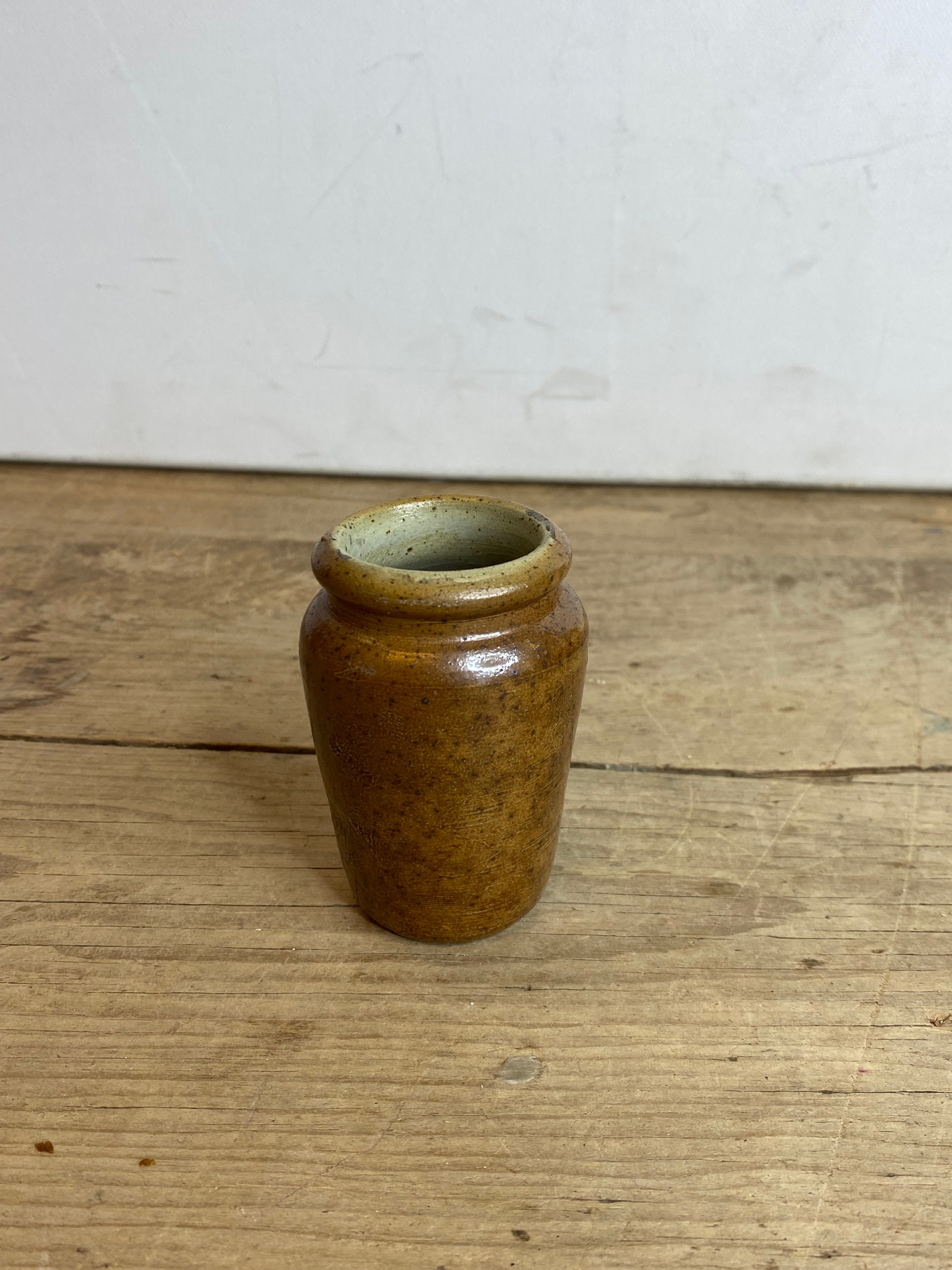 アンティークの小さな茶色の陶器のインク壺/ボトル。状態良好 - Etsy 日本