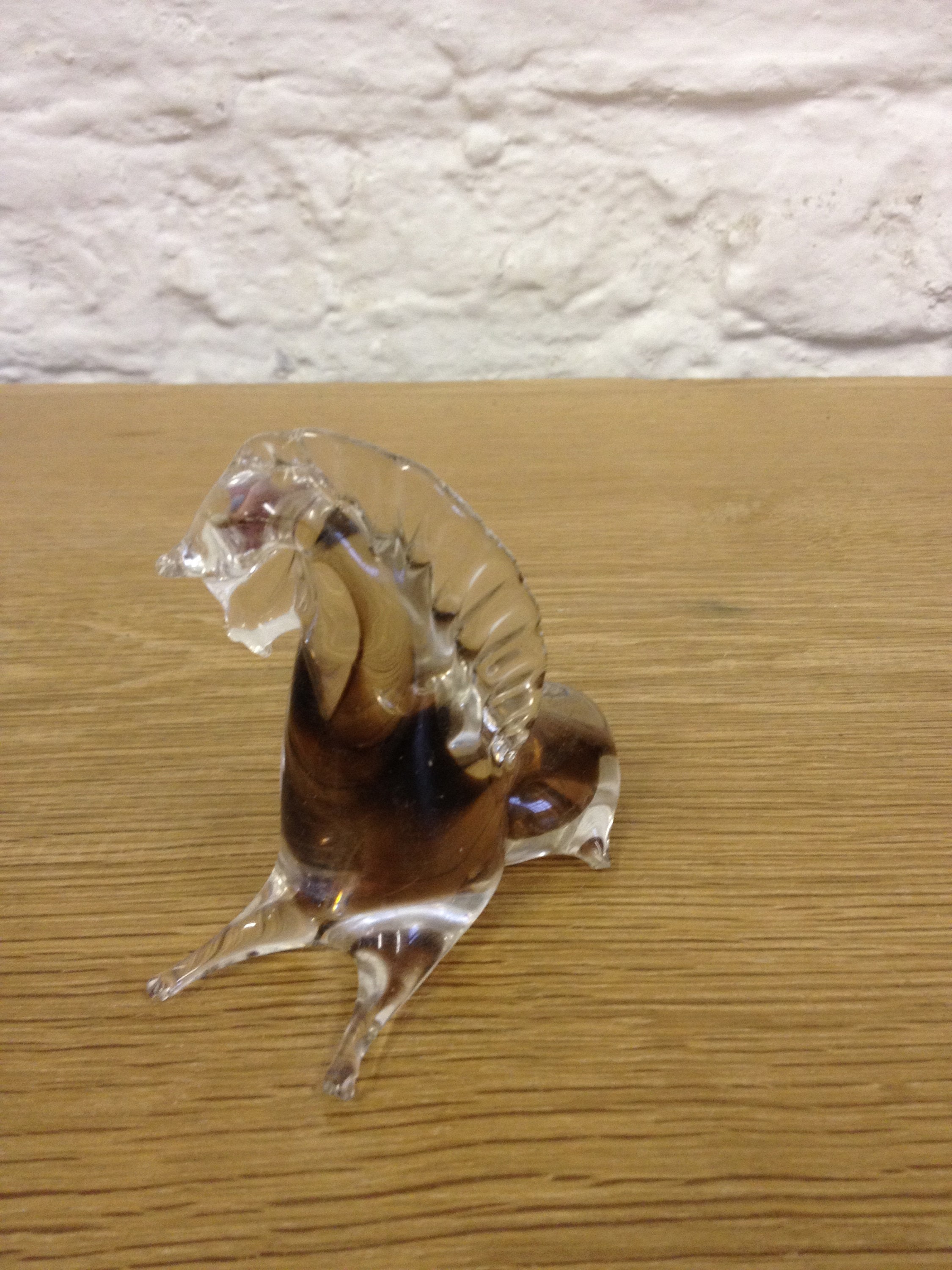 Vintage Glass Little Horse Paperweight With Purple Section in Etsy