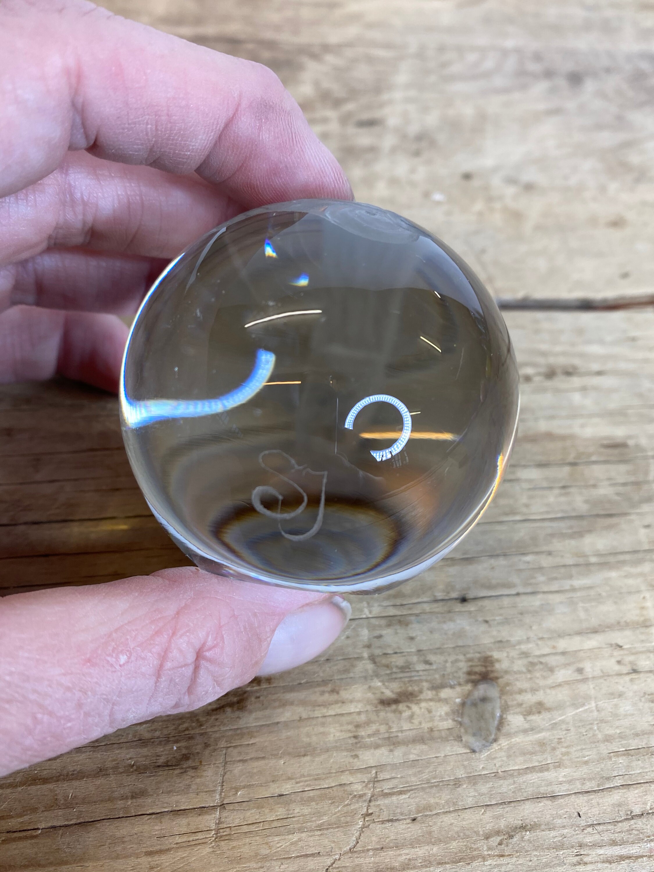 Paperweight Rustic Vintage Round Clear Glass Paperweight With Rustic Etched Bird to the ...