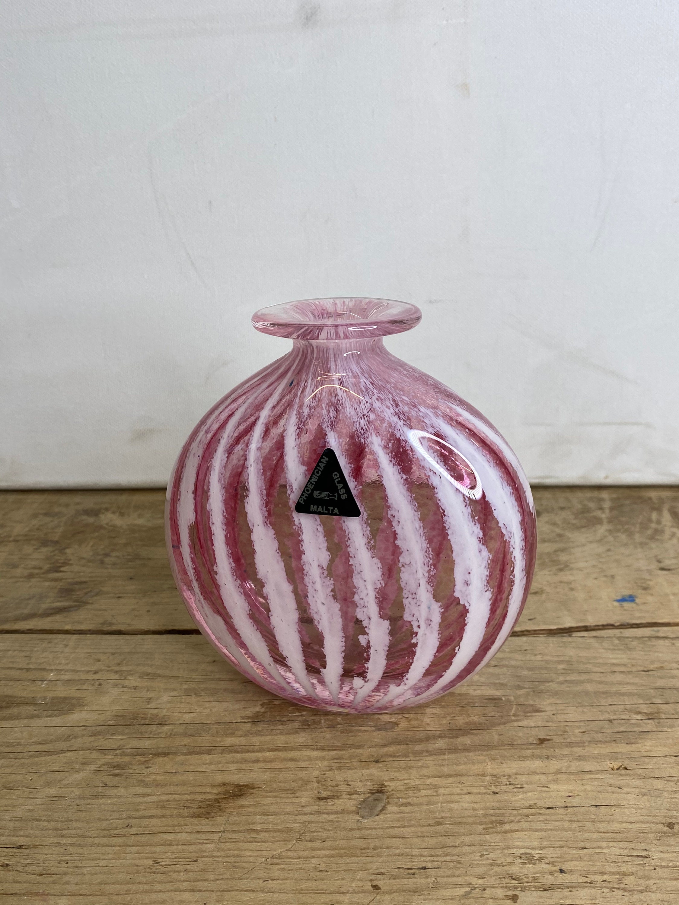 Vintage Phoenician Glass Malta Colourful Chunky Pink and White Etsy