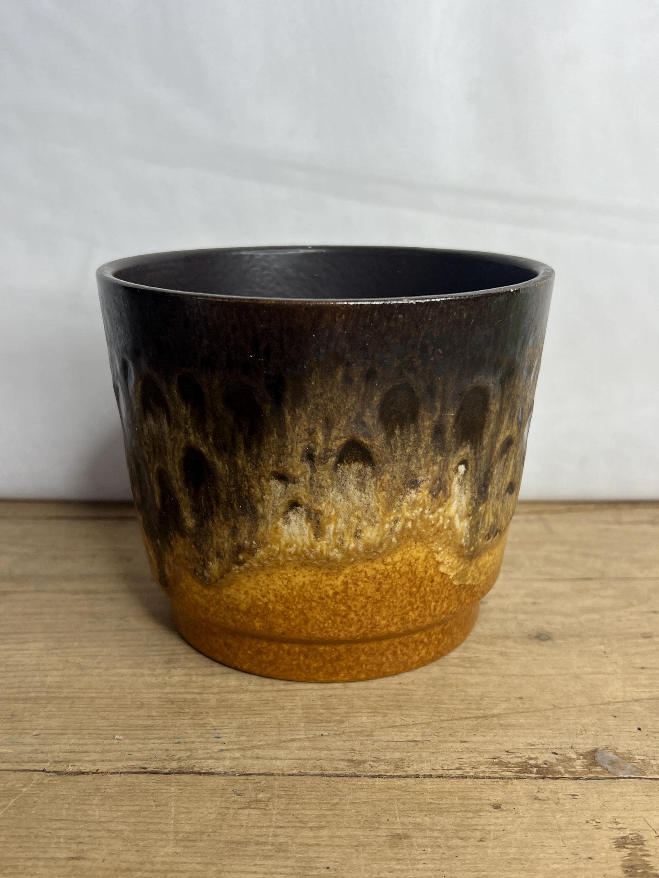 Vintage West Germany Dark Brown, White and Mustard Yellow