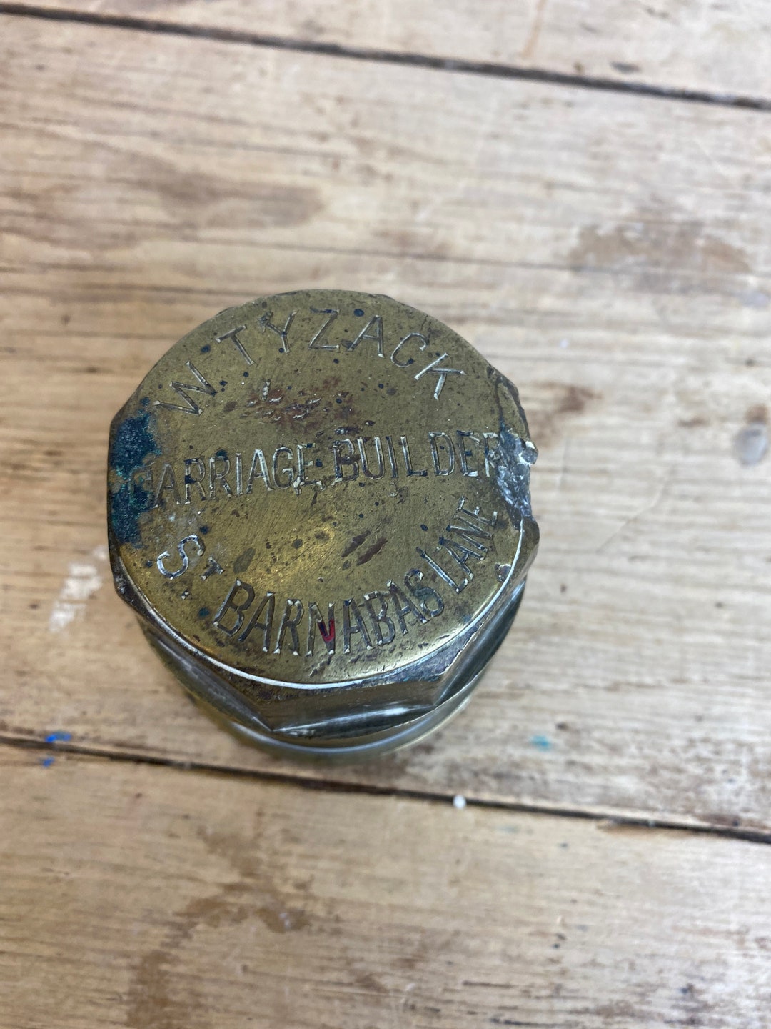 Antique Wagon Wheel Nut Solid Brass Chunky Brass Ornament / Paperweight