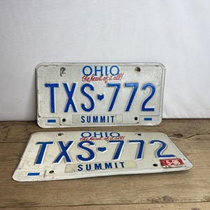 Vintage echte Amerikaanse kentekenplaten uit Ohio. In goede gebruikte staat