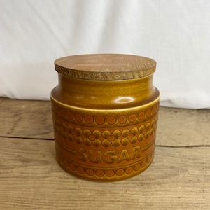 Vintage Hornsea Pottery Saffron Orange Brown Medium Jar - Sugar Jar. Storage Jar Mid Century Retro In Good Condition