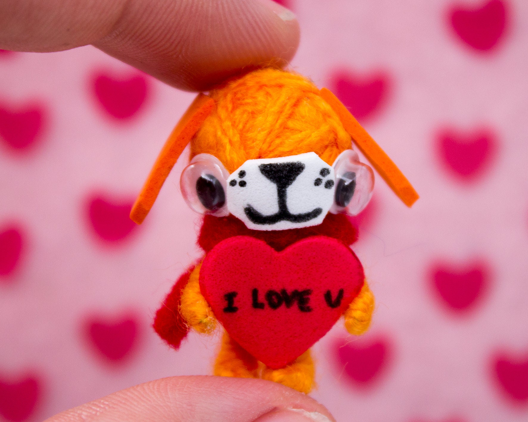 Kleine Valentinstagsgarn Ingwer Hund Puppe kleines Welpe Etsy