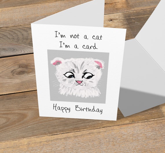 Lustige Geburtstagskarte Uk Meme Geburtstagskarte Katze Zoom Etsy