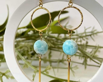 19.15 Karat 100% Natürlich Himmelblau Larimar Cabochon 17 X 28 MM Lose