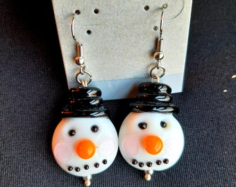 Snowmen Earrings, Winter Earrings, Christmas Earrings