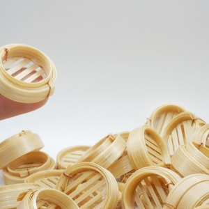 Bamboo Trays (18 mm) for Dimsum Chinese Bamboo Steamer Miniature Handmade