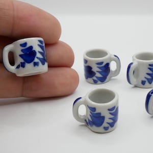1/5/10 Miniature Ceramic Mugs - 1:12 Scale Dollhouse Kitchenware Accessories for Dolls and Miniature Collectors