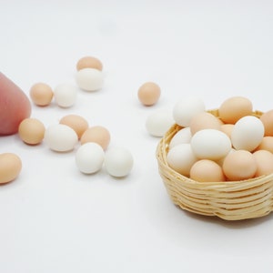 10 Pcs Miniature Egg Dollhouse Mini Egg Miniature Food Easter Eggs Handmade 1/12