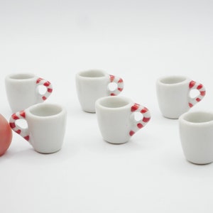 1/5/10 Miniature Christmas Ceramic Mugs Dollhouse Mini Mug Kitchenware Doll Dolls 1/12