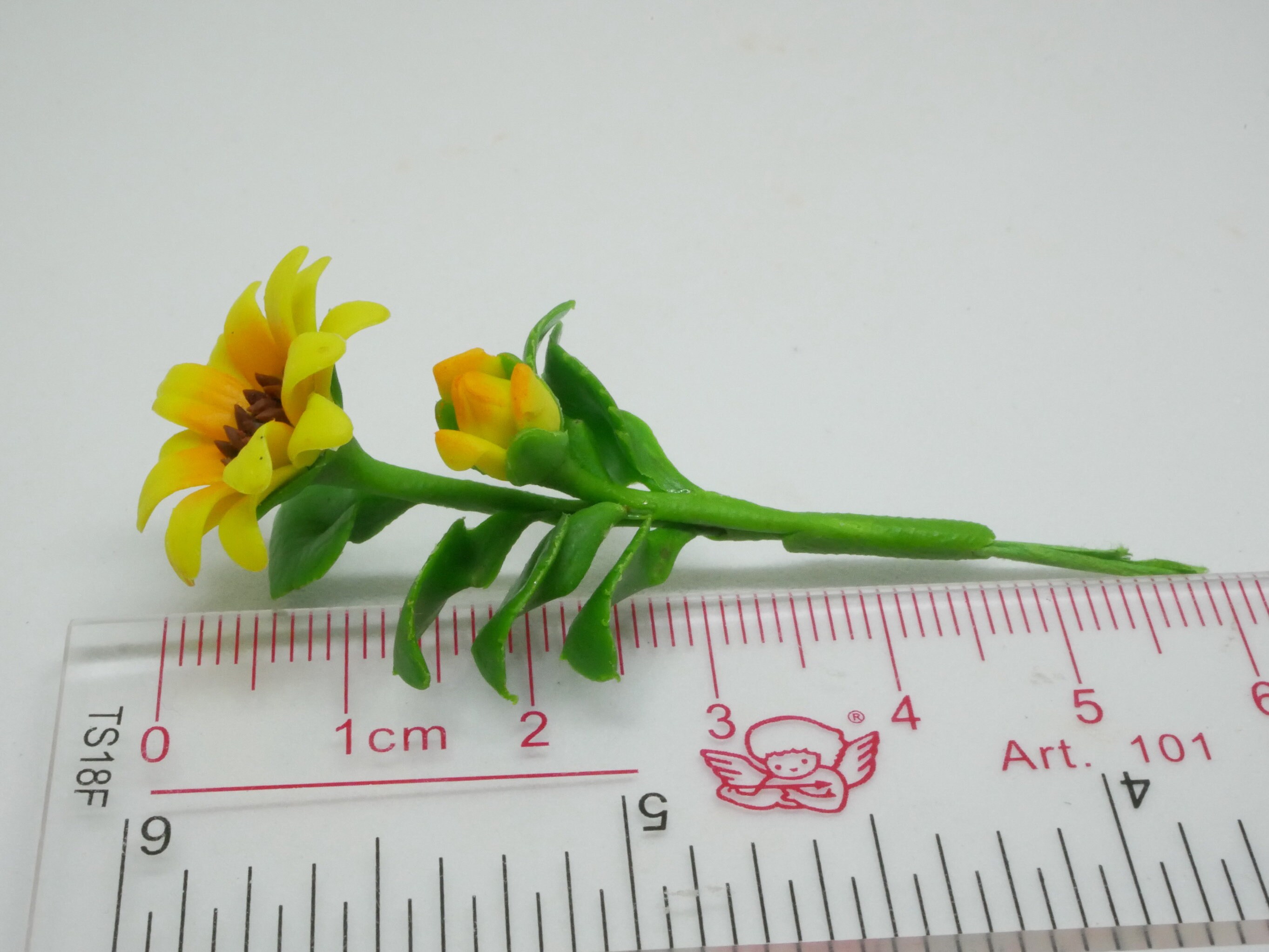 Zalati Puppenhaus-Sonnenblume Mit Vase – 1:12 Miniatur-Blume Aus Ton & Keramik Für Puppenhaus-Deko