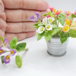 1 st miniatuur Calla Lelie Bloem Klei Poppenhuis Handgemaakt Decor Schaal 1:12