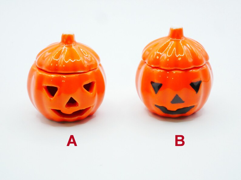 1 Pc Dollhouse Miniature Ceramic Pot Halloween Pumpkin Jack-o-lantern ...