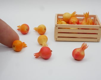 10 pezzi di melograno in miniatura in argilla per casa delle bambole, decorazione fatta a mano, scala 1:12