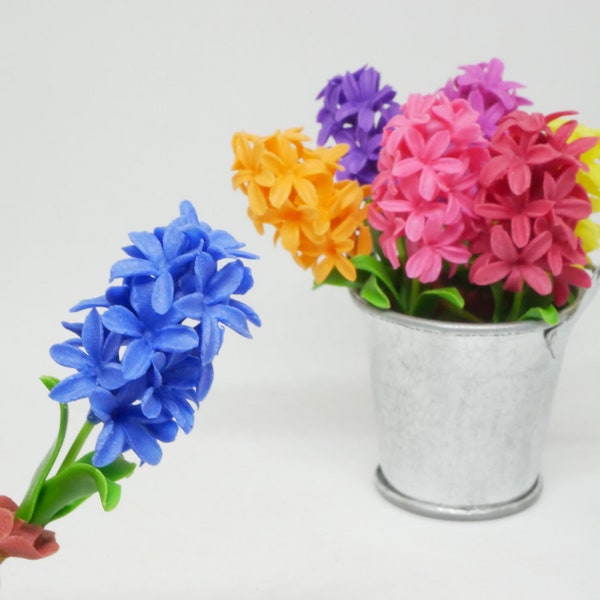 1 Pc Miniature Hyacinth Flower Clay Miniature Dollhouse Handmade Decor 1:12 Scale