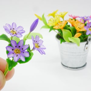 1 pc Miniature Gazania Flower Clay Dollhouse Handmade Decor 1:12