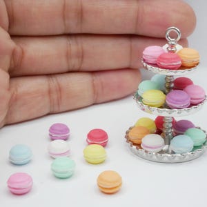 10 Miniature Macaron Clays (Mixed Colors) - Handmade 1:12 Scale for Dollhouse Bakery Displays - Perfect for Dollhouse Decor,Miniature Bakery