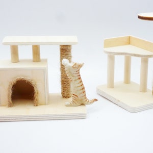 1pc Miniature House Cat Mini Condo Cat Doll Cat House Tower Dollhouse Decoration