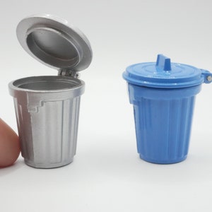 Miniature Metal Trash Dollhouse Kitchenware Decoration Mini Bin Dolls 1/12 Scale
