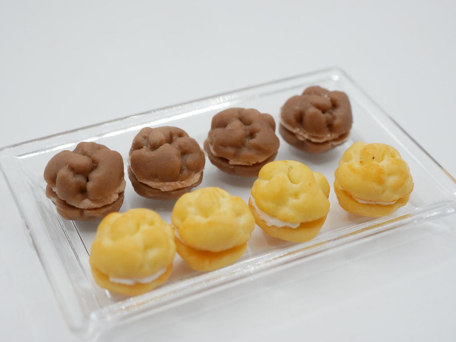 Choux Display 10 Miniature Choux Creams - Handmade 1:12 Scale for Dollhouse Bakery ...