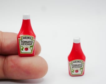 1 Stück / 2 Stück Miniatur Ketchup Puppenhaus Mini Lebensmittel Lebensmittel Küche Zubehör 1/12