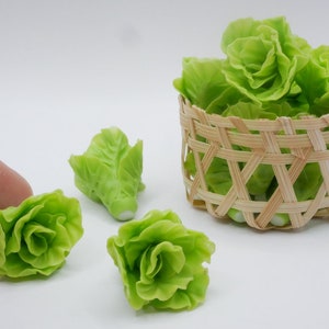 2/5/10 Stück Miniatur Grüner Salat, Miniatur Gemüse, Puppenhaus Salat, Puppenhaus