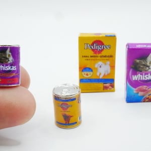 1Pc/4Pcs Miniature Packaging Cat/Dog Food Box Cat Dog Food Can Ped Dollhouse