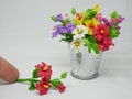1 Pc Miniature  of Hibiscus Flower Clay Miniature Dollhouse Handmade Decor 1:12 product logo