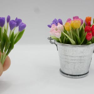 1 pc Miniature Tulip Flower (SS) Clay Dollhouse Handmade Decor 1:12 Scale