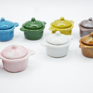 1 Pc Dollhouse Miniature Ceramic Pot Tiny pottery Dollhouse kitchen Doll 1/12