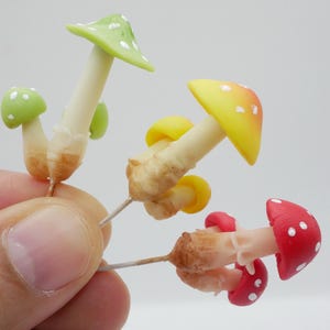 Miniature Fantasy Mushroom Clay Plant Clay Dollhouse Handmade Decor image 13