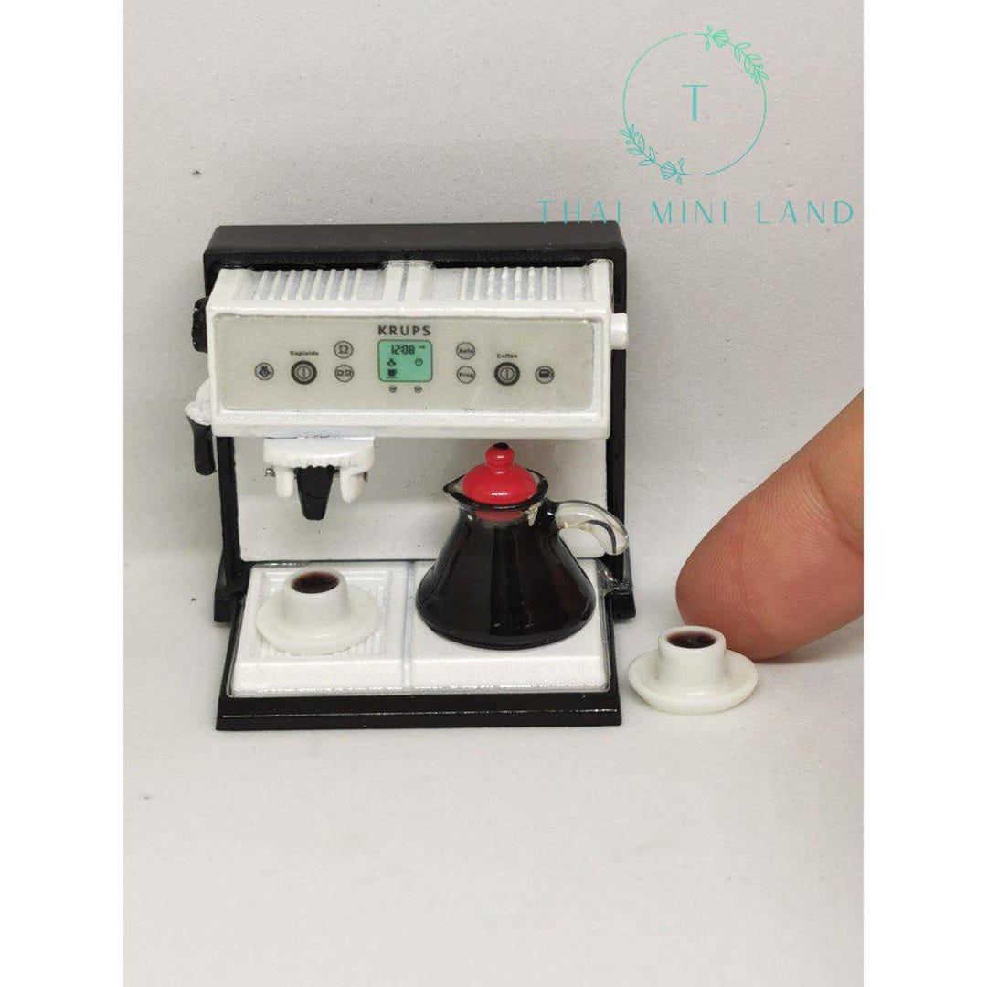 Miniature Maker Machine Miniature Coffee Maker Machine, Modern Dollhouse Furniture Decor 1:12 ...