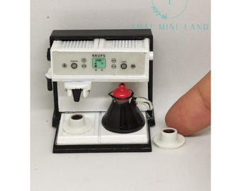 Cafetière miniature, décoration de meubles de maison de poupée moderne, cadeau à l'échelle 1:12 pour la maison, cuisine de maison de poupée, décoration d'ornements de poupée