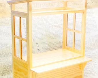 Supporto in legno in miniatura per decorare la casa delle bambole Shushi Shop, espositore fatto a mano 1/12