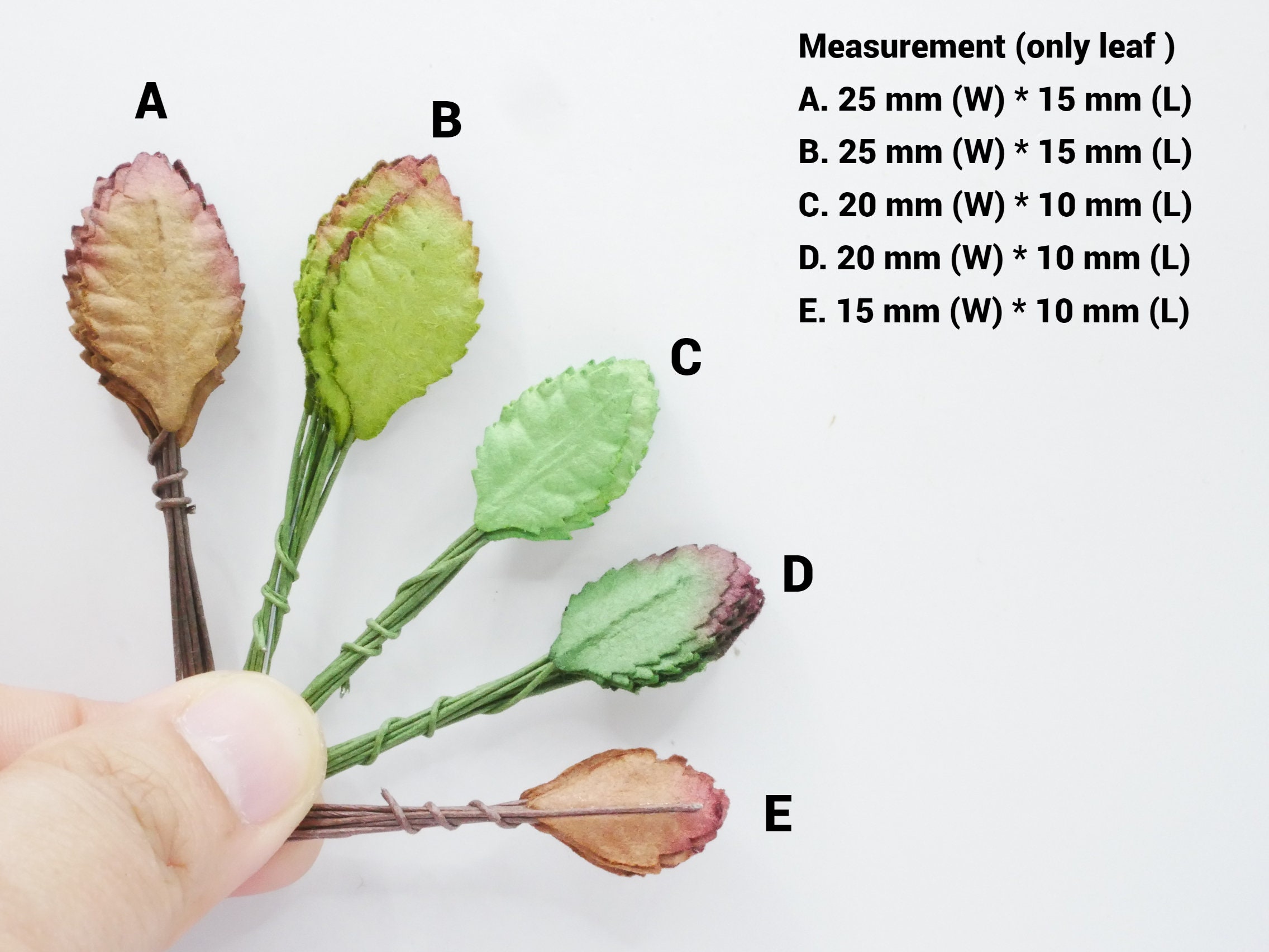 Mulberry Paper Leaves: Miniature Handmade Paper Dollhouse (10-25 mm)