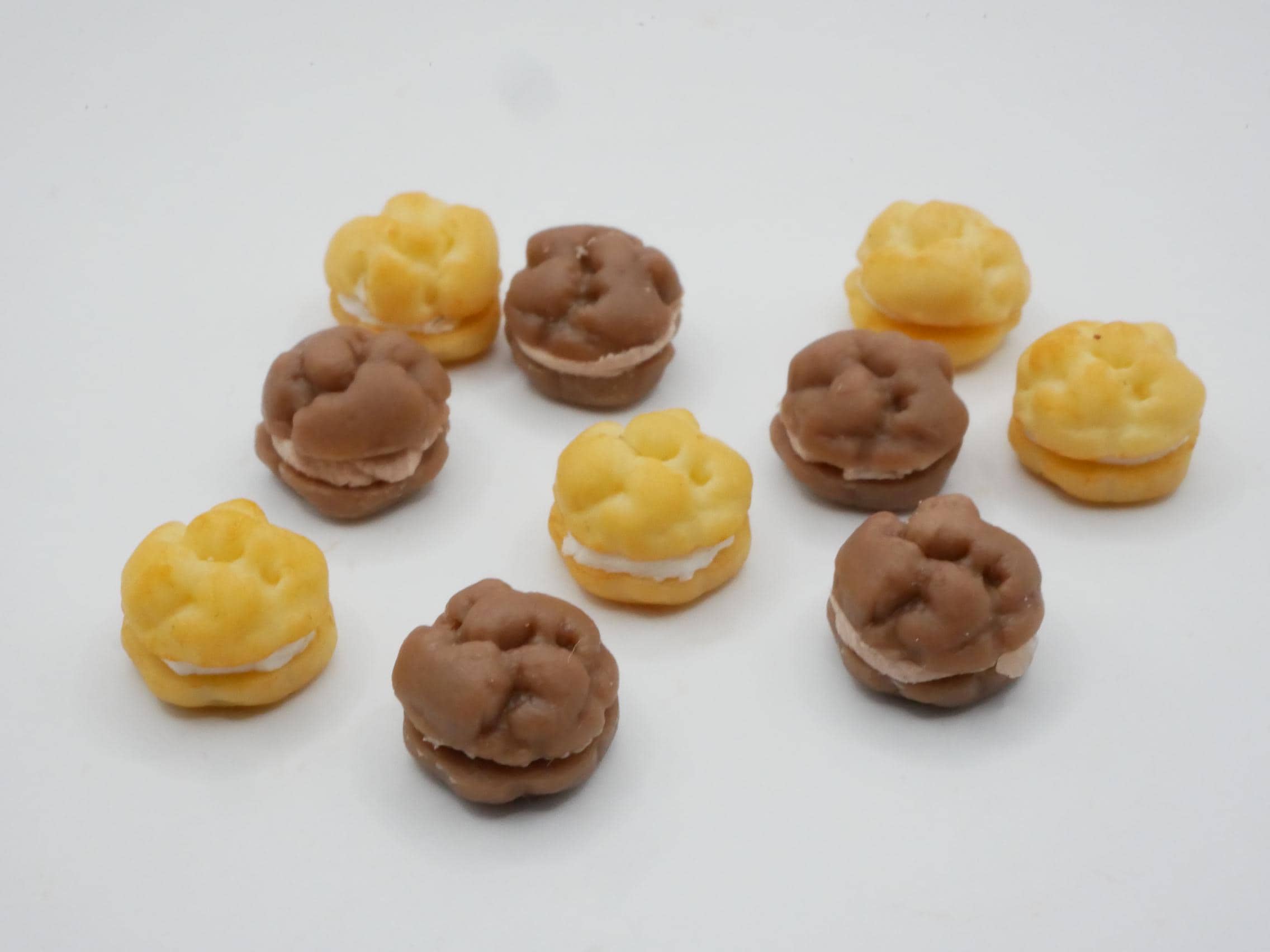 Choux Display 10 Miniature Choux Creams - Handmade 1:12 Scale for Dollhouse Bakery ...