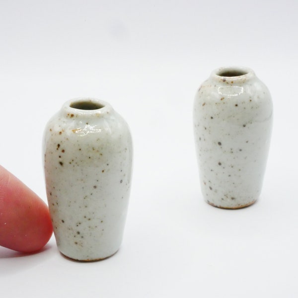 2 pcs Miniature Ceramic Vase Japanese Style Dollhouse Flower Vase decor 1/12 scale