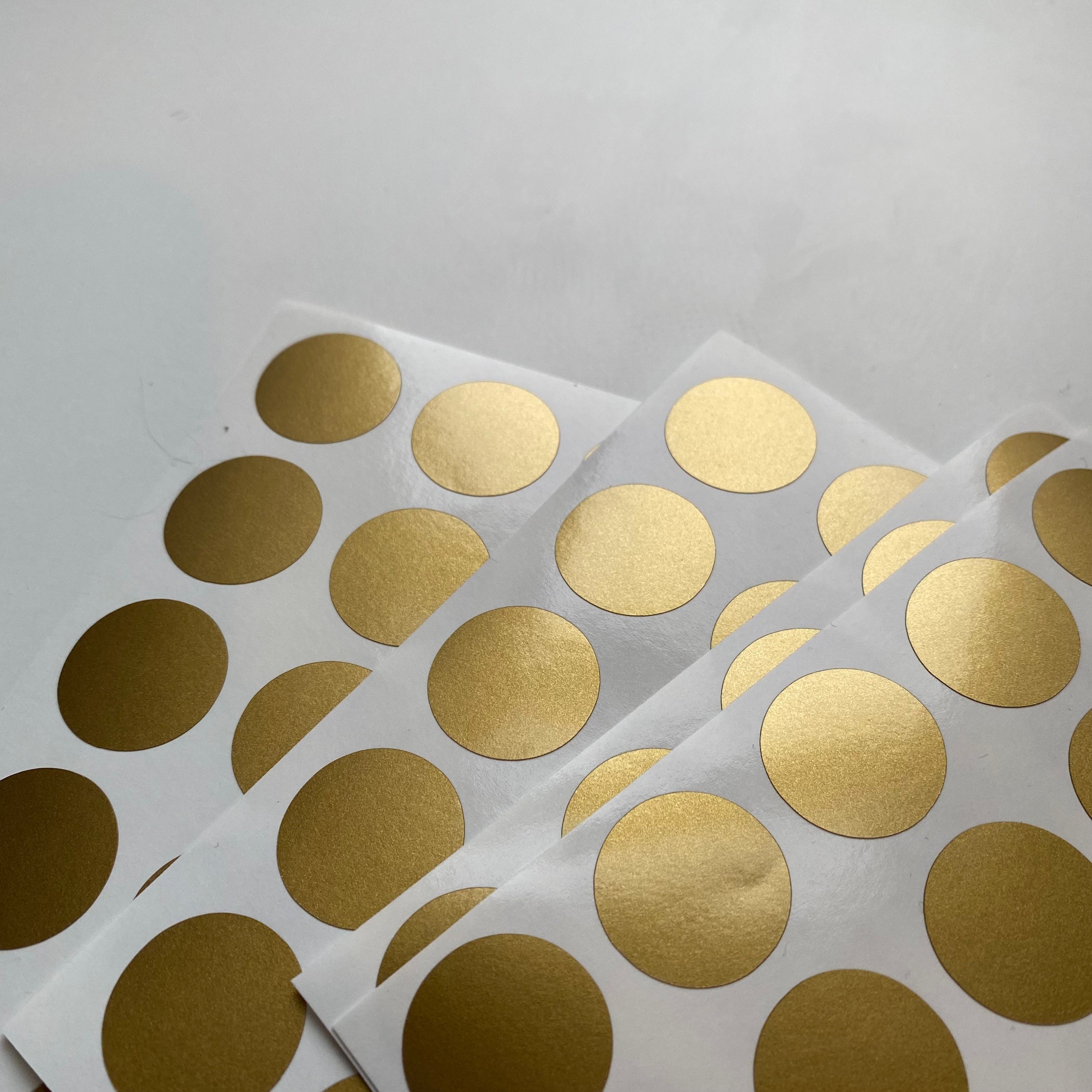 48 Gold Circle Stickers, Gold Circle Mini Decals, Gold Circle