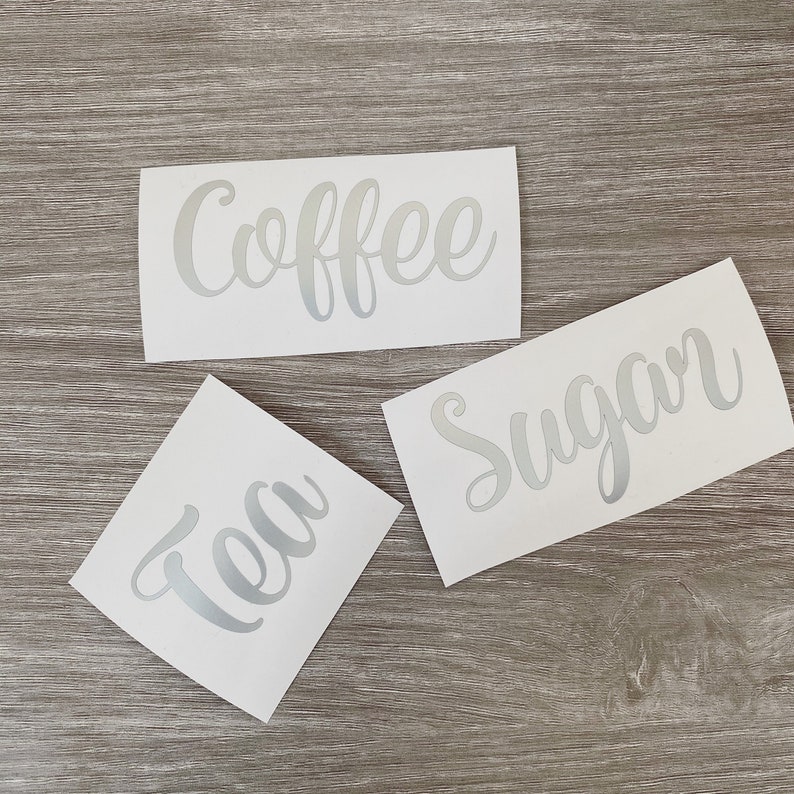Tea Coffee Sugar Vinyl Labels Storage Labels Vinyl Decals Etsy UK