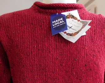 Irish Donegal Fisherman Sweater in 100% Donegal Tweed wool
