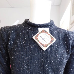 Irish Donegal Fisherman Sweater in 100% Donegal Tweed wool image 1