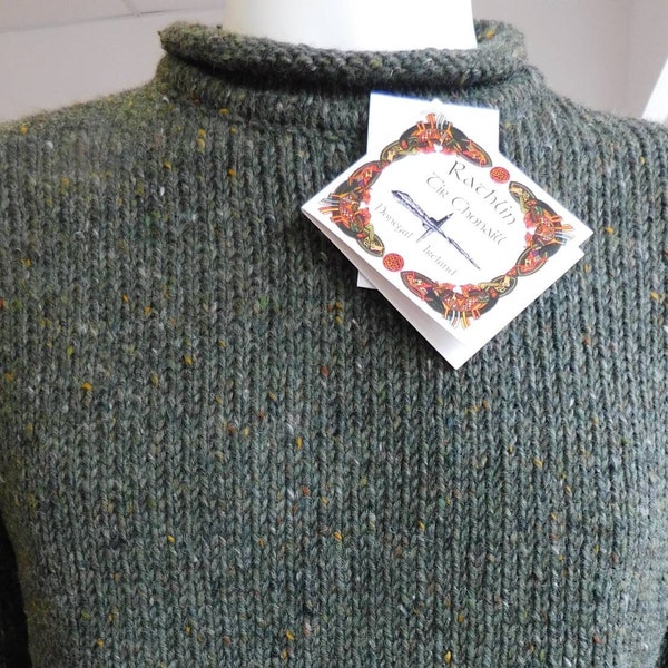 Irish Donegal Fisherman Sweater in 100% Donegal Tweed wool