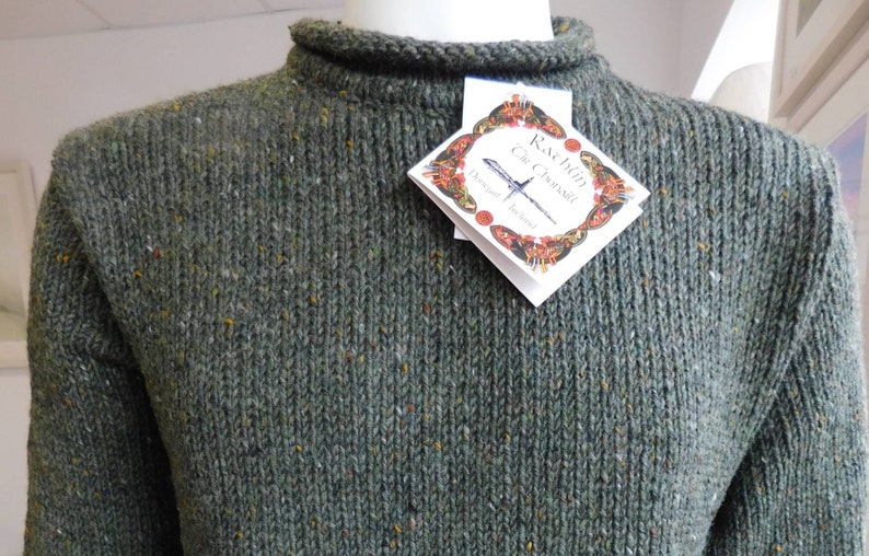 Irish Donegal Fisherman Sweater in 100% Donegal Tweed wool image 1