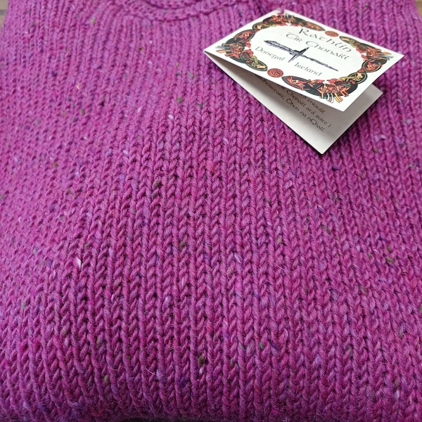 Irish Donegal  Fisherman Sweater in 100% Donegal Tweed wool
